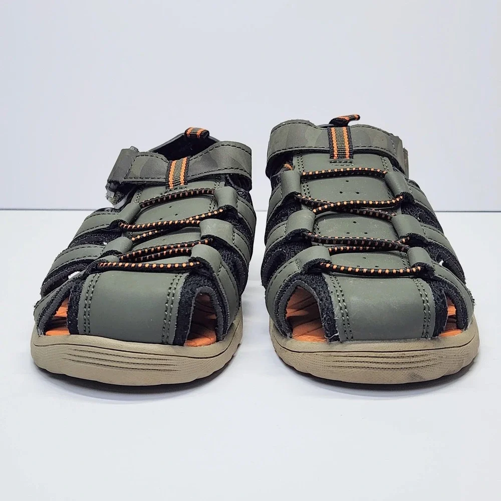Eddie Bauer Edmund Sandals Kids Size 12 Green Closed Toe Fisherman Water Hiking